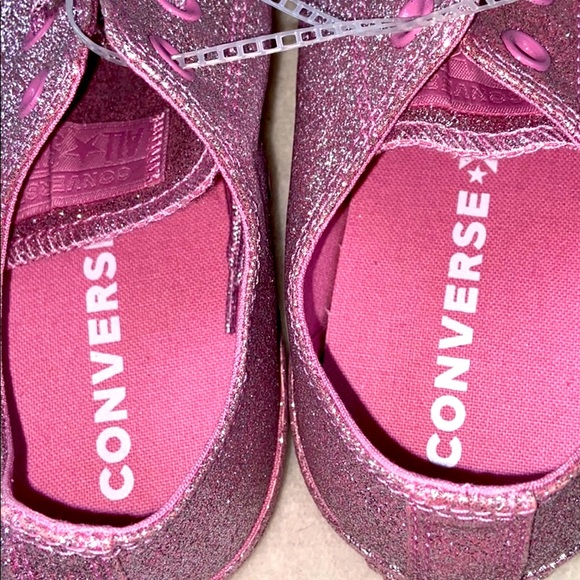 [ CONVERSE ] Glitter Pink Shoes / Size 9 - Picture 5 of 7